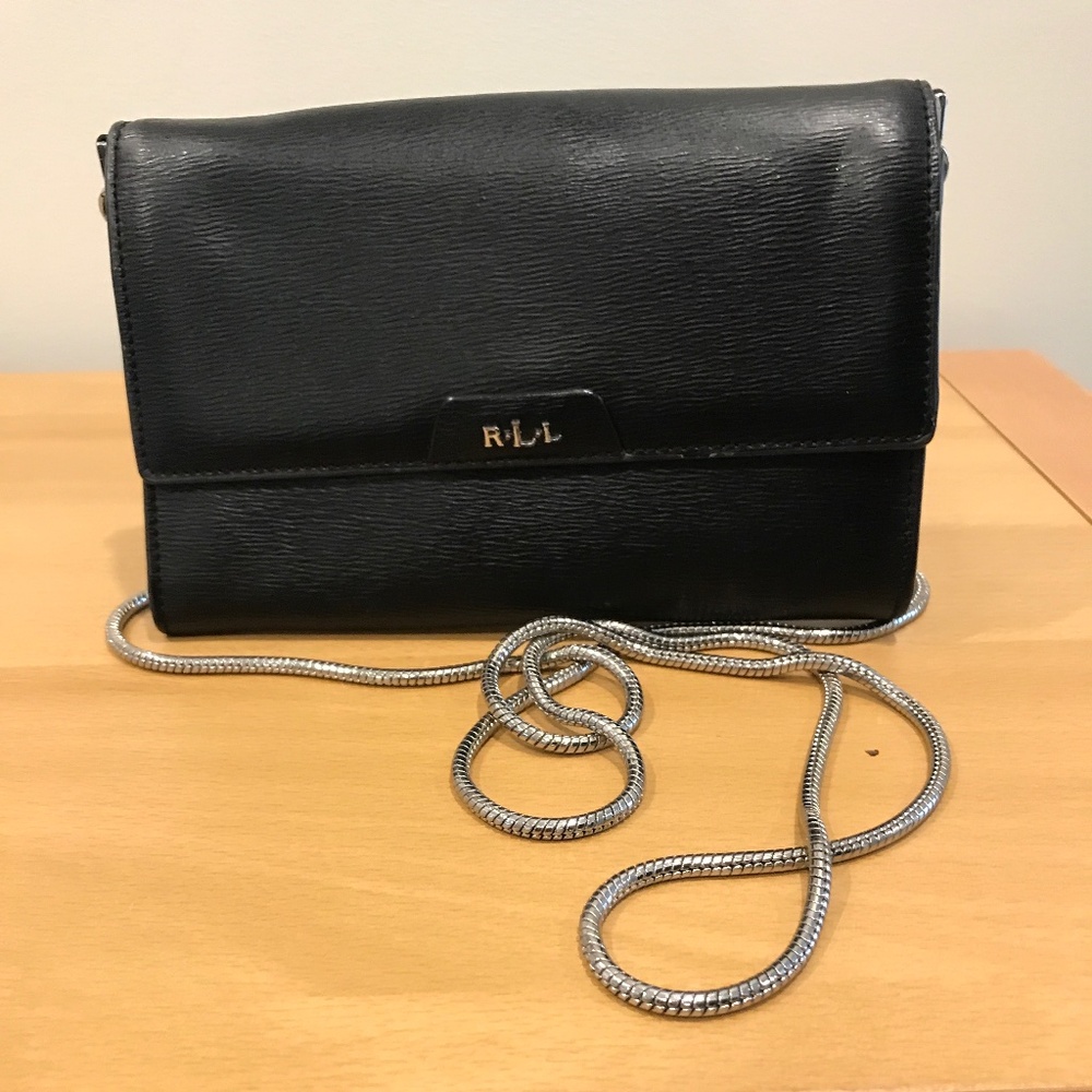 Lauren Ralph Lauren black pebbled leather crossbody